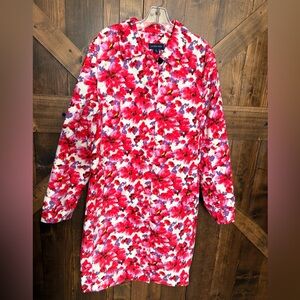 Lands’ End Vibrant Watercolor Floral Rain Jacket Size XL